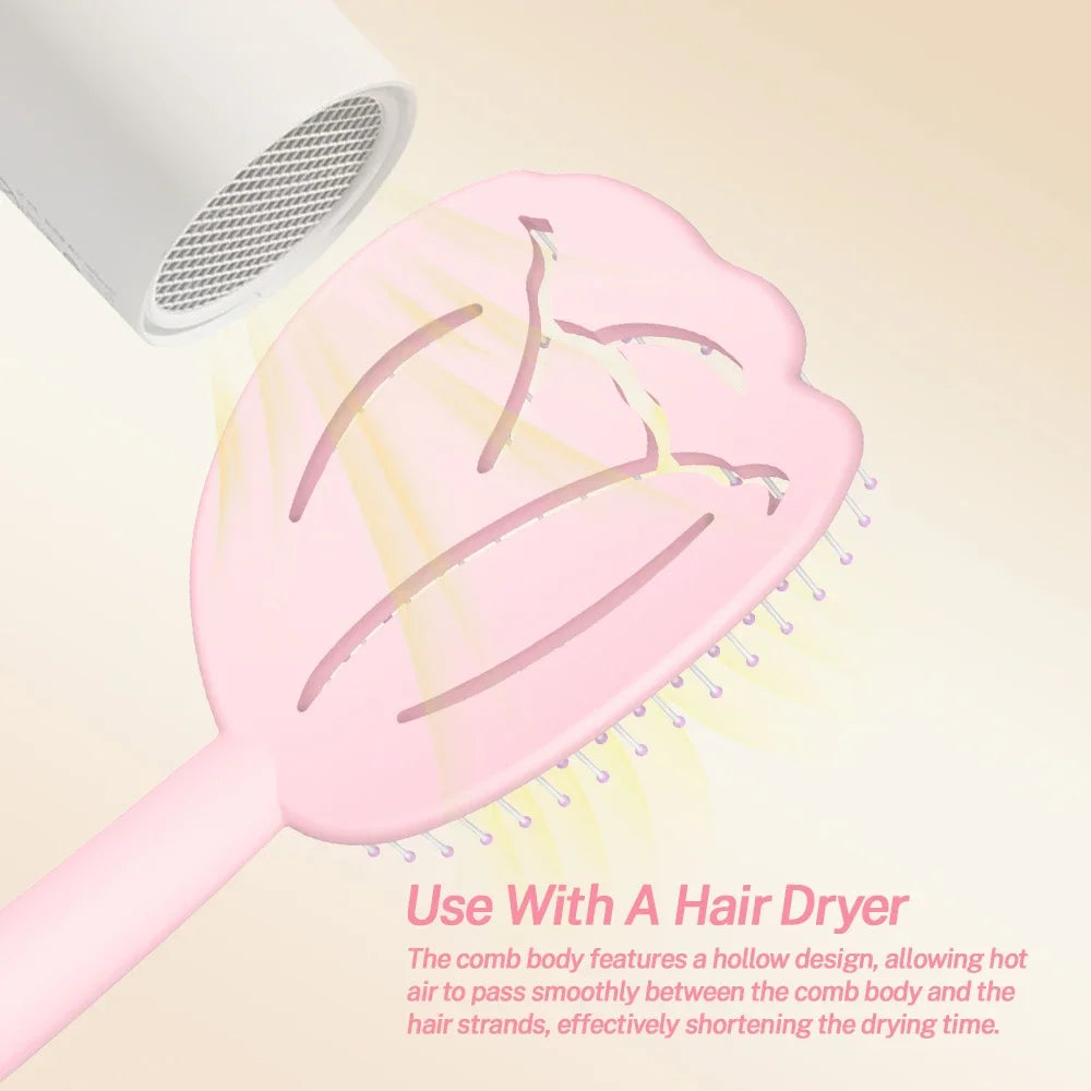 Tulip Hollow Scalp Massage Brush – Detangling Anti-Static Comb Scalp Massage Brush Oasis Select