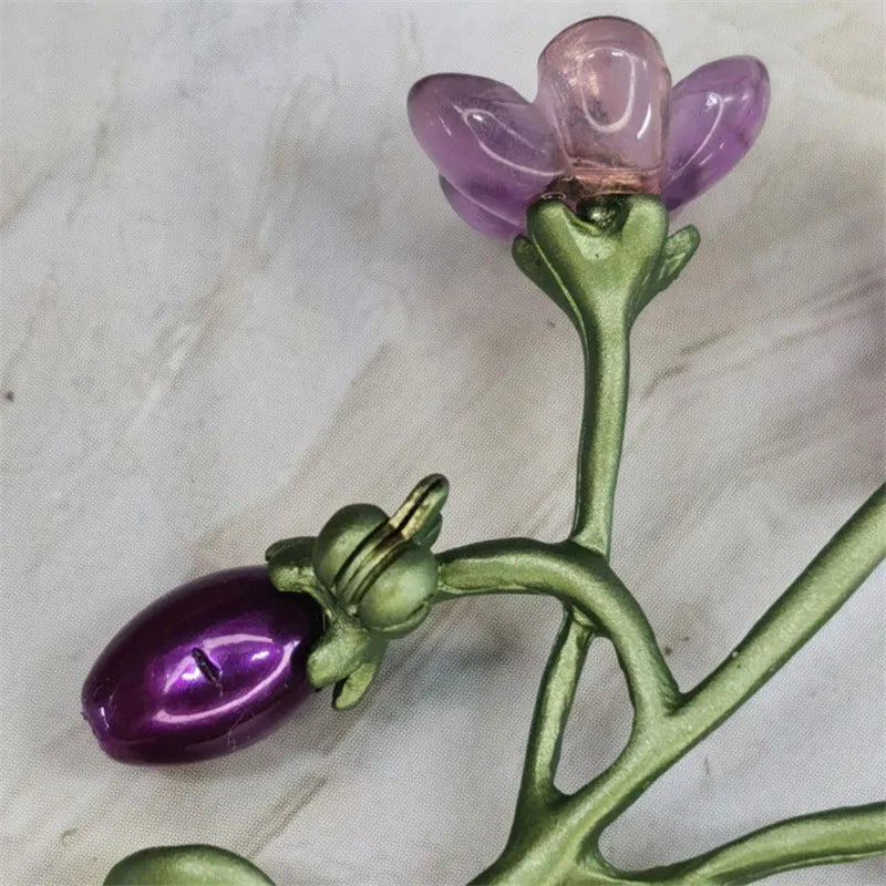 Flower Bud Branch Brooch Leaf Decor Floral Pin Retro Elegant Clothing Accessory For Coat Scarf Suit Daily Matching Jewelry Gift Oasis Select