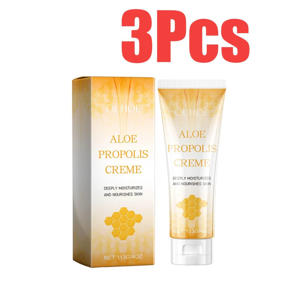 Aloe Propolis Moisturizing Cream Soothing Repairs Nourishing Wrinkles Remover Rejuvenating Brightening Face & Body Cream Oasis Select 3 x 113g Boxed