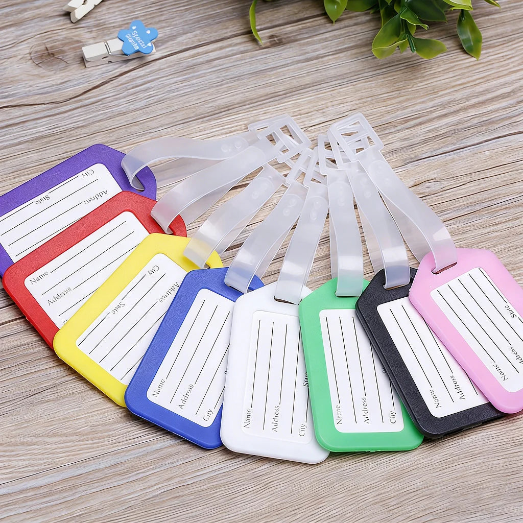 Colorful Plastic Luggage Tags with Straps | Travel ID Tags Luggage Tag Oasis Select