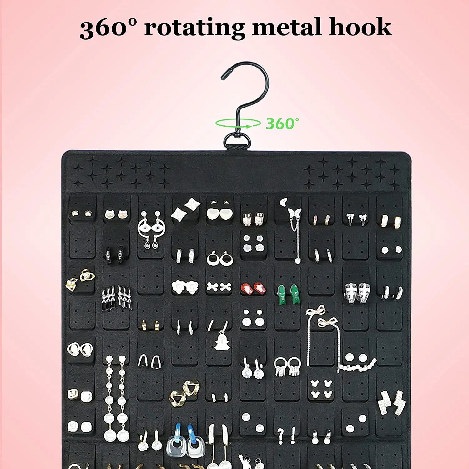 Jewelry Holder Organizer, Hanging Jewelry Organizer Dual-Sided Earring Organizer Display for 300 Pairs of Earrings and Necklace Oasis Select