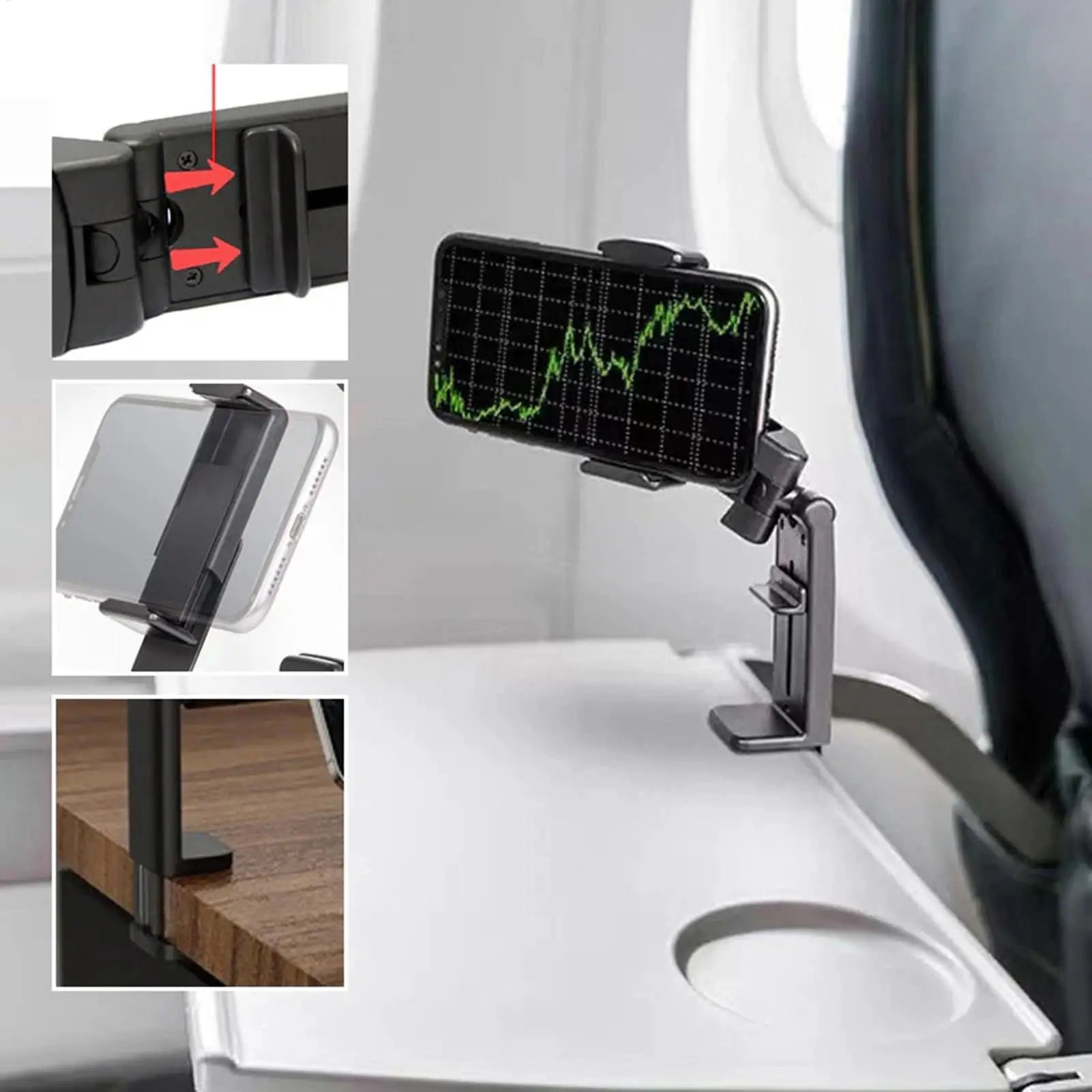 Travel Phone Stand Folding Phone Stand 360-Degree Rotatable Travel Accessories Desktop Cellphone Holder for Camping Workout Desk Oasis Select