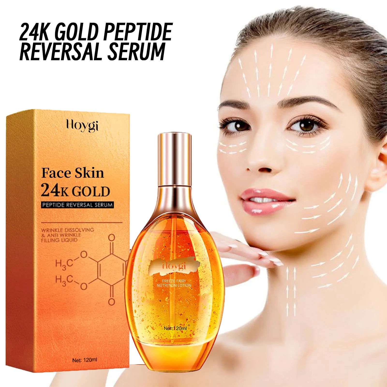 24K Gold Peptide Face Serum – Anti-Aging, Firming & Brightening Gold Peptide Face Serum Oasis Select