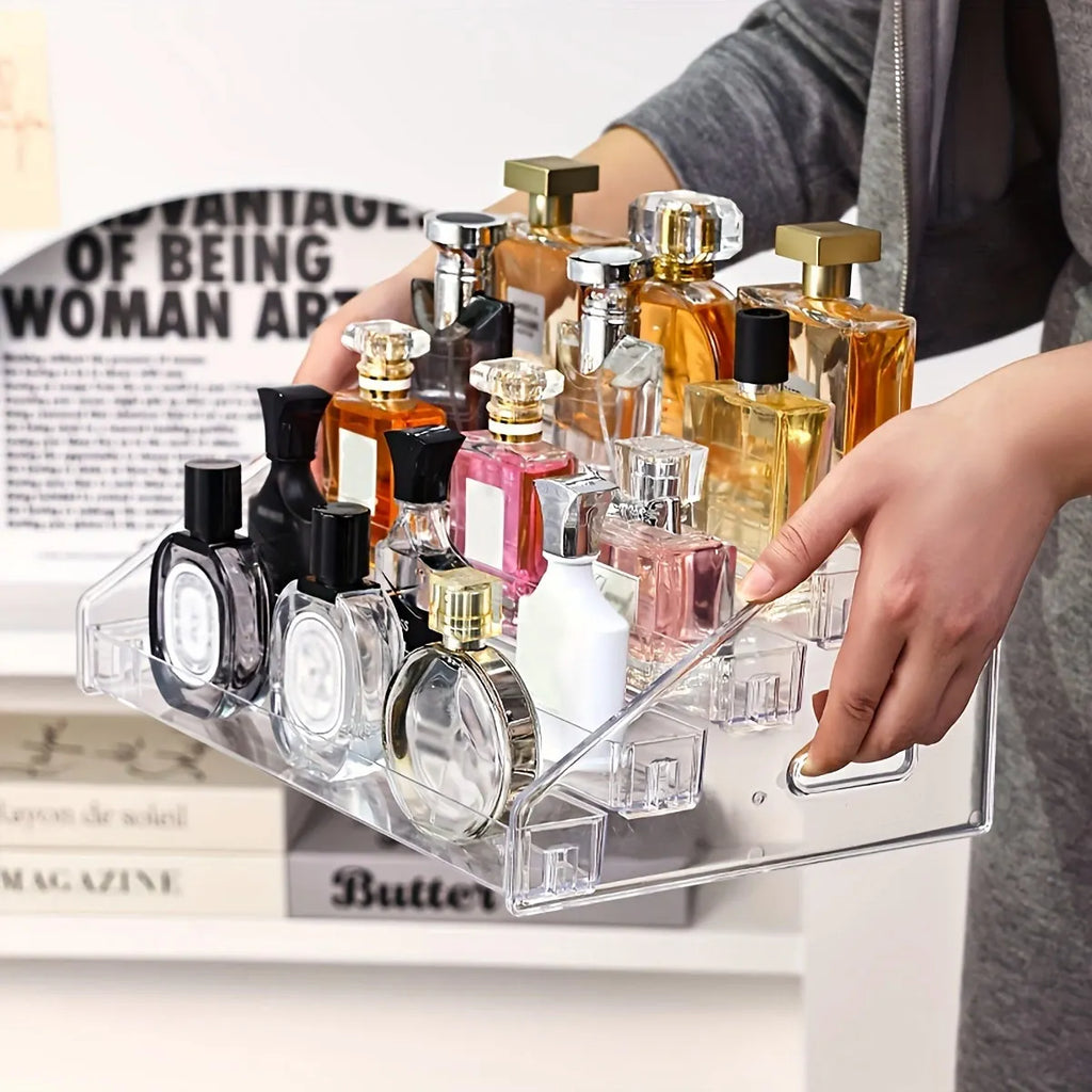 1pc,Transparent multi-layer perfume storage rack, cosmetics display rack, dressing table sorting rack, nail polish rack Oasis Select