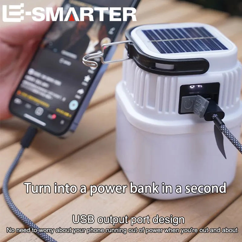 Powerful Solar-Powered Charging Outdoor Camping Light Tent Light Multi-Function Type-C Rechargeable Emergency Light Oasis Select