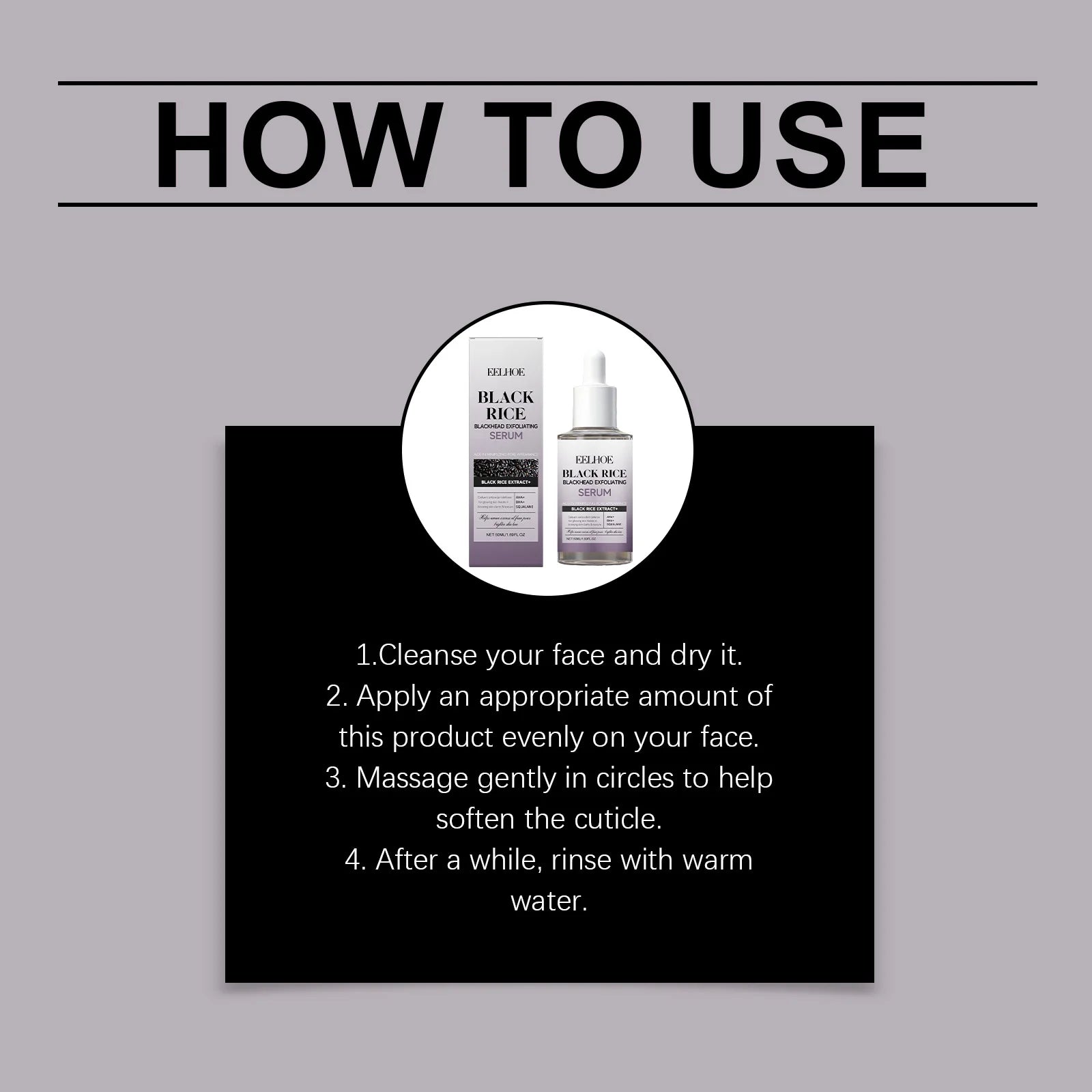 Eelhoe Black Rice Exfoliating Face Serum – Pore & Blackhead Exfoliating Face Serum Oasis Select