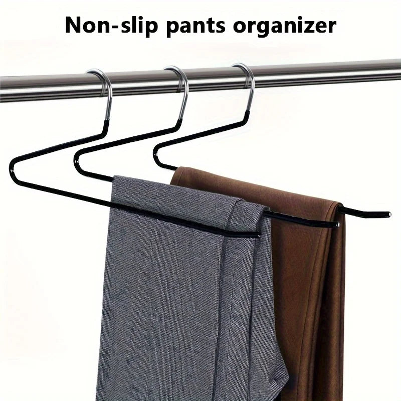 10pcs Z-Shaped Trouser Rack Goose Type Pants Rack Multi-function Pants Jeans Storage For Household Products Clothes Rack Hanger Oasis Select
