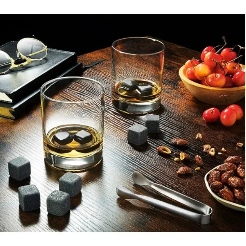 New Natural Granite Whiskey Stones Sipping Ice Cube Whisky Stone Wine Rocks Cooler Wedding Gift Favor Christmas Bar Accessories Oasis Select