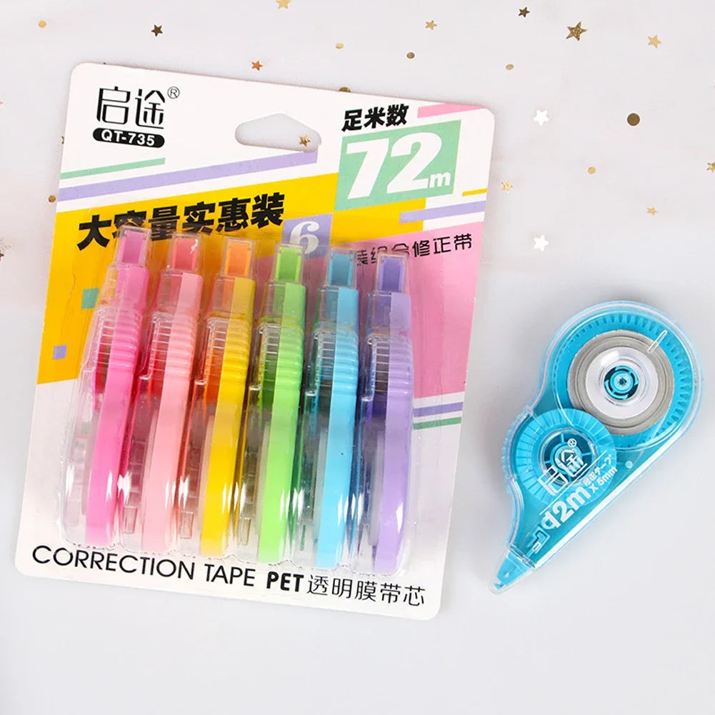6-Pack Correction Tape Rollers 5mm – 72m Total | Students & Office