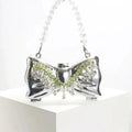 Metal Mini Crossbody Bag | Acrylic Bow Clasp & Chain Strap