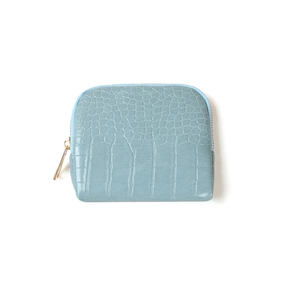 Travel Jewelry Organizer Crocodile-Pattern Jewelry Storage Bag Crocodile Pattern Bag Multi-Compartment Portable Jewelry Case Oasis Select Blue 1