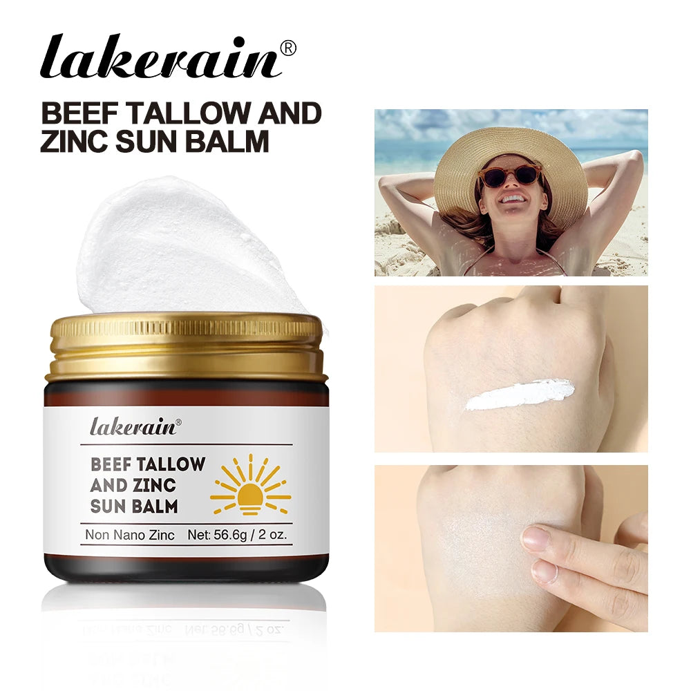 Large Capacity Filling Sunscreen Beef Tallow And Zinc Sun Balm Moisturizing Water Resistant Skin Sun Protection Protects Calms Oasis Select