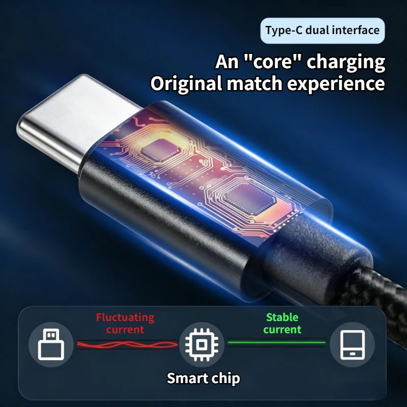 60W USB-C to USB-C Nylon Braided Fast Charging Cable 1m 3m USB-C Charging Cable Oasis Select