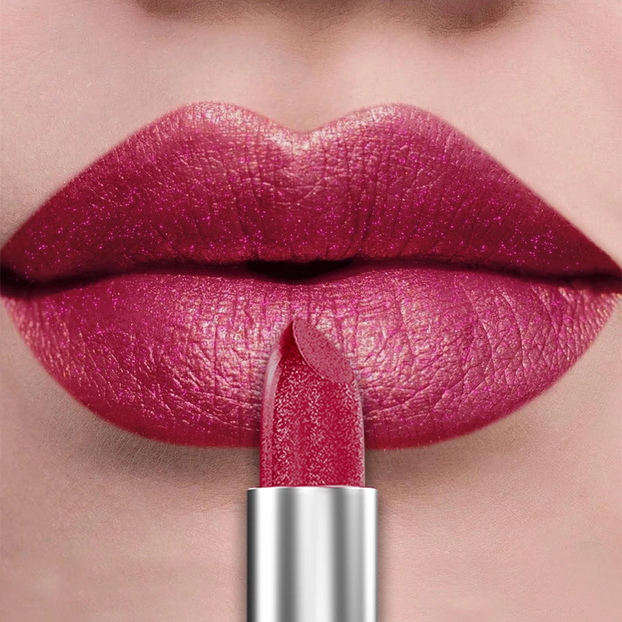 KAFURUX 21-Color Glitter Metallic Lipstick | Pearlescent Lip Tint