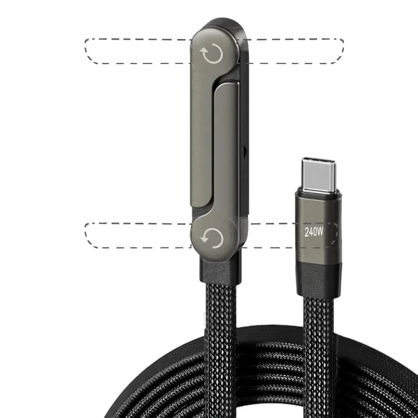 240W Fast Charging Foldable Bracket Data Cable PD Data Wire Foldable Phone Tablet Stand Type-C to Type-C /PD to Type-C Holder Oasis Select