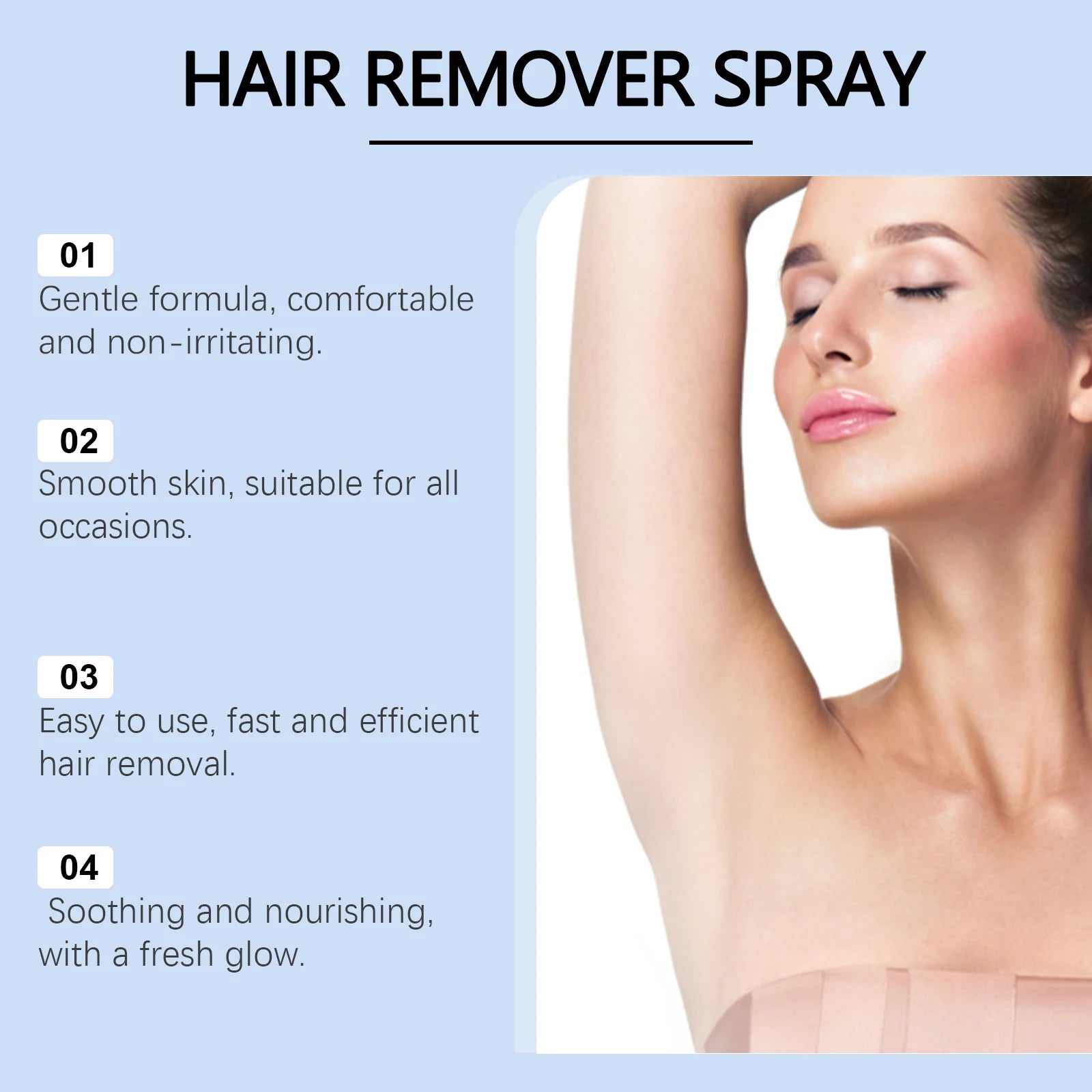 Body Hair Removal Spray Man Easy Permanent Hair Remover Clean Underarms Anti-Drying Prevent Black Spots Mild Depilatory Mousse Oasis Select
