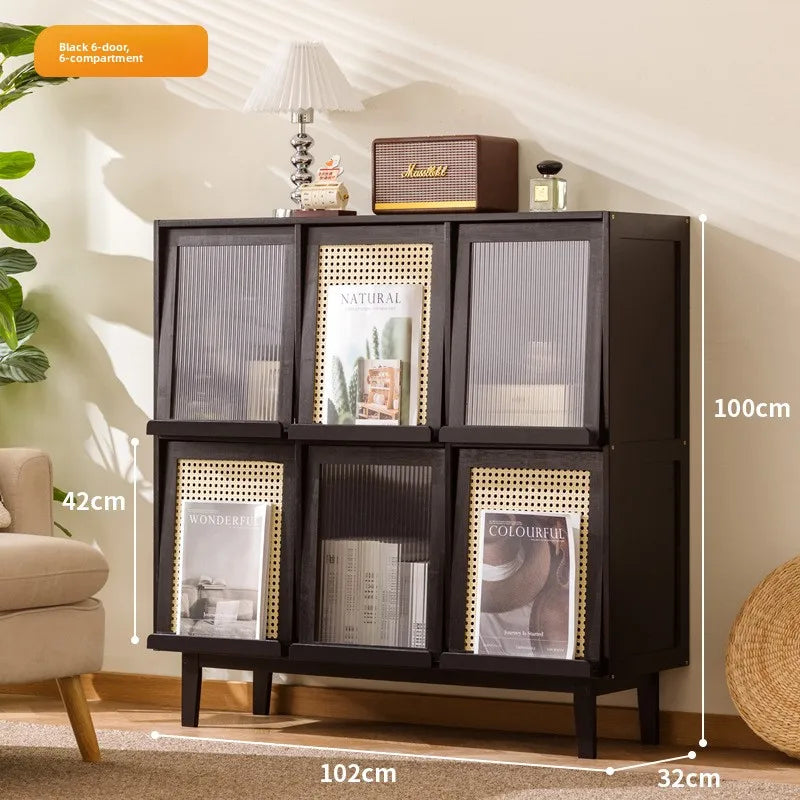 Medieval magazine rack Floor-to-ceiling newspaper and newspaper storage rack Children's exchange rack Against the wall Brochure Oasis Select Black 2-6