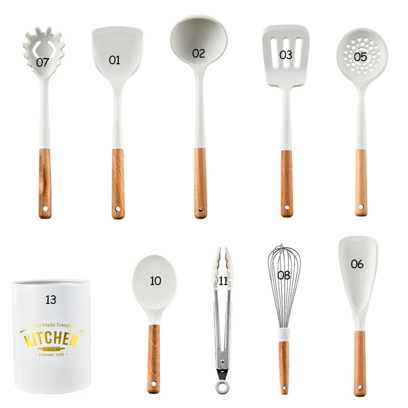 Silicone Kitchen Utensils Set – Non-Stick Spatula & Beater Silicone Utensil Set Oasis Select 10pcs