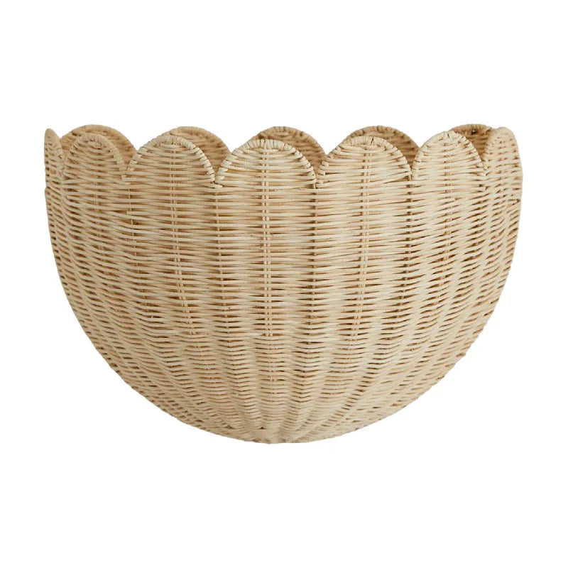 Garden Style Rattan Wall Hanging Key Storage Basket Home Decoration Toys Sundry Storage Basket Hand-woven Basket Oasis Select