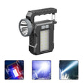 Solar USB Rechargeable LED Flashlight & COB Work Light
