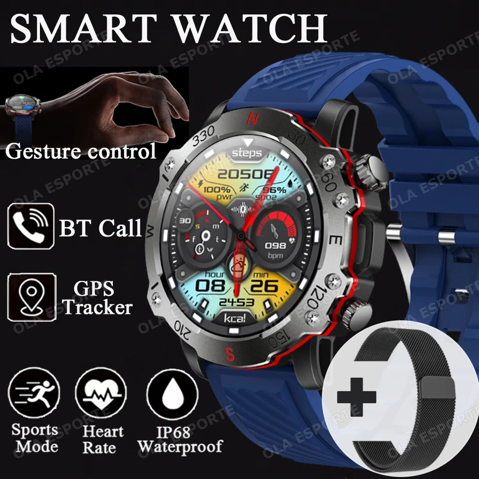 Ola Esporte Military GPS Smart Watch – 5ATM, HR & BT Calls