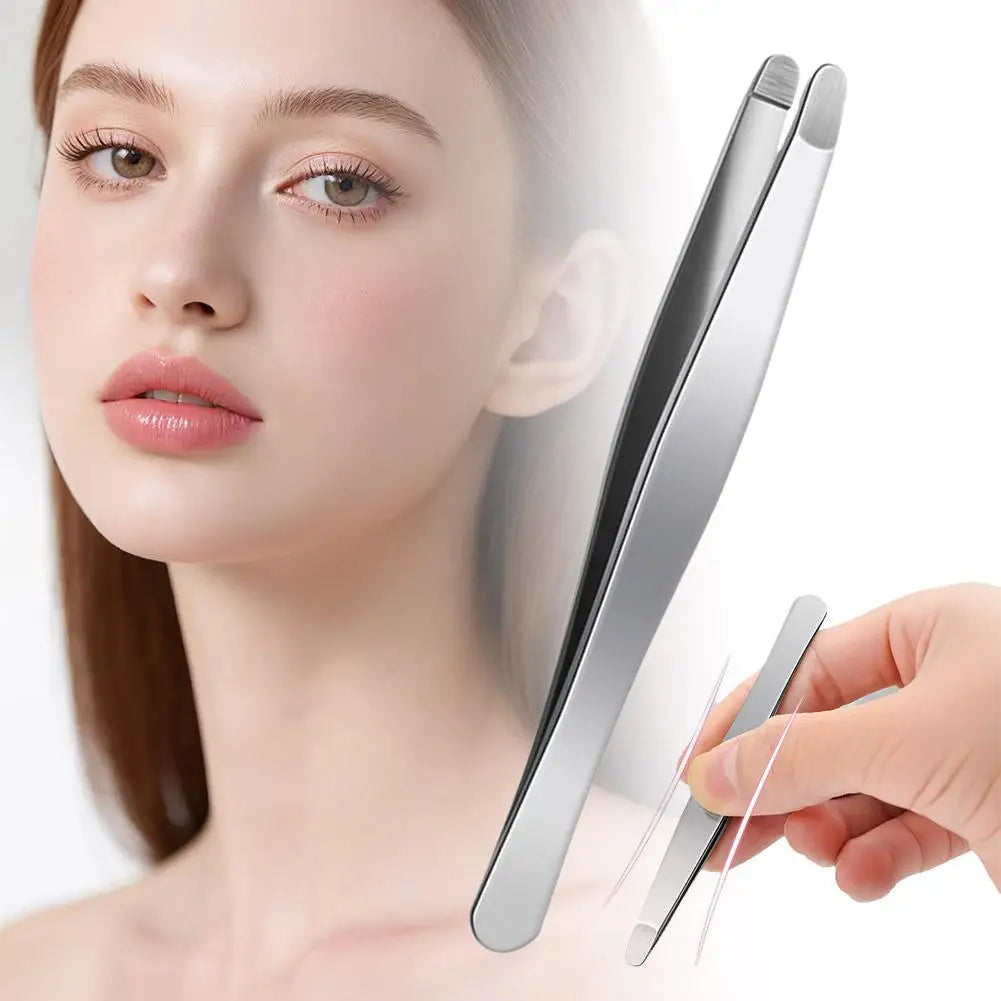Stainless Steel Rounded Tip Tweezers – Eyebrow & Hair Removal