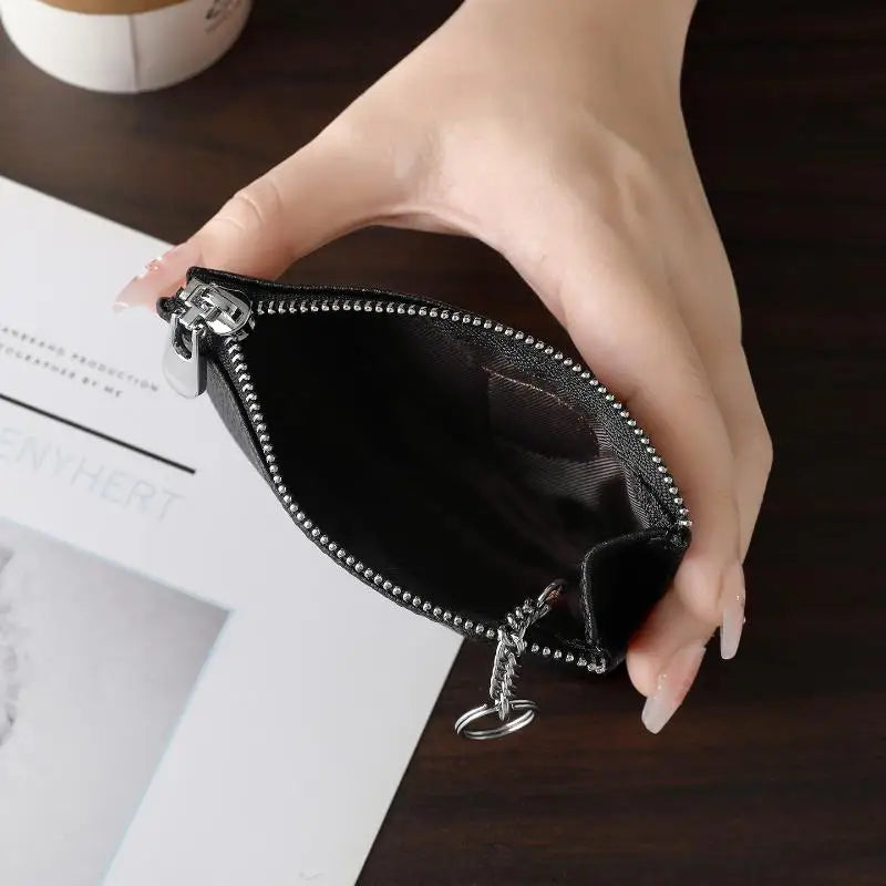 Heart-Shaped PU Leather Coin Purse Keychain Wallet for Women