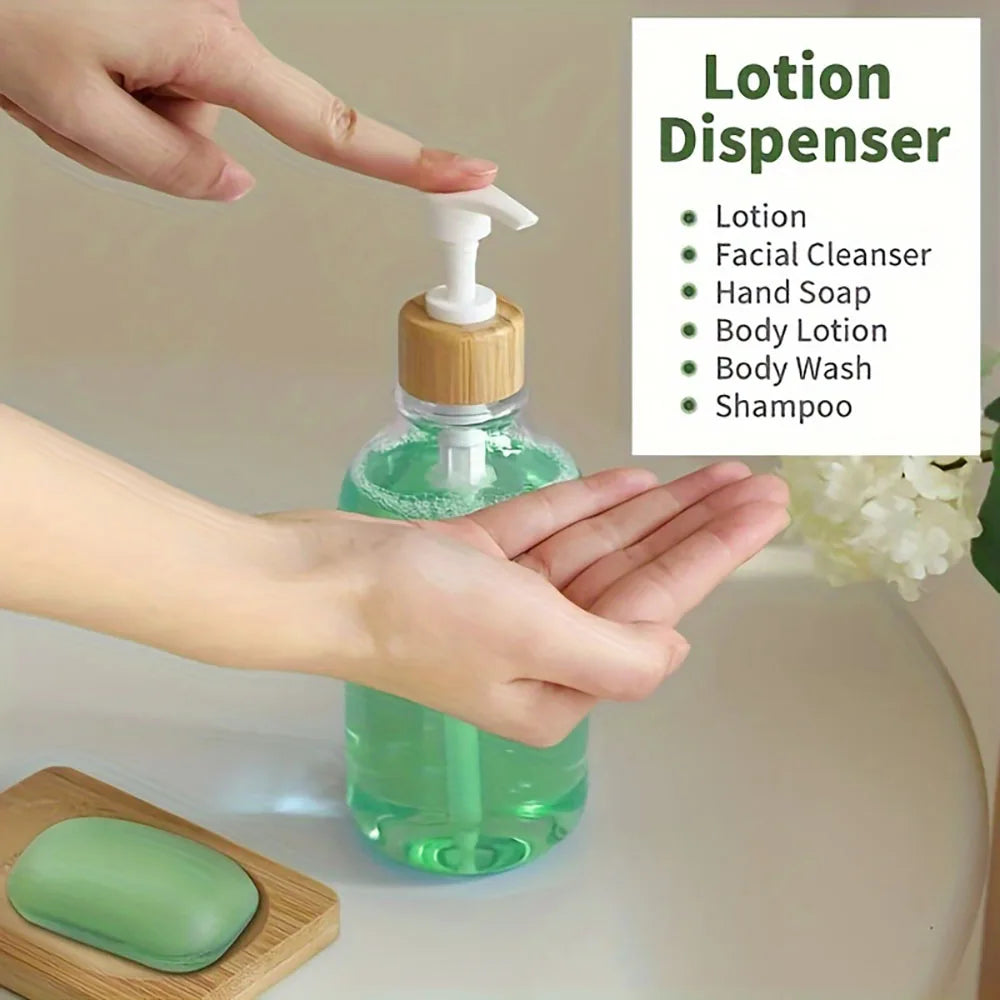 4pcs Bamboo Bathroom Accessories Set - Rustic Boho Decor, Soap Dispenser, Toothbrush Holder, 2 Cotton Swab Holder Jars Oasis Select