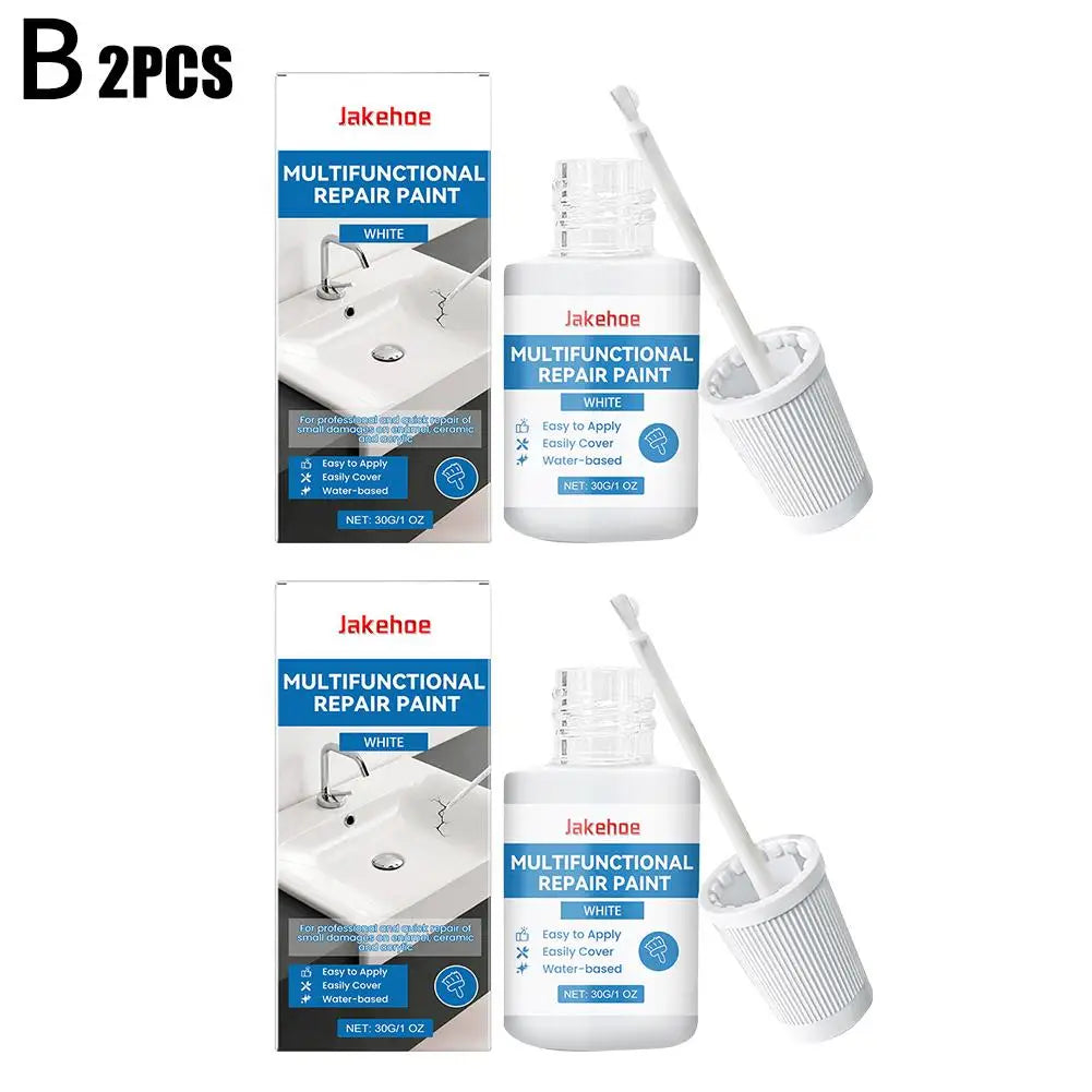 Multi-Purpose Repair Paint - Waterproof for Bathroom Wall Repair Scratch Cover Shine Restoration Easy To Use, Durable Finish Oasis Select 2pcs
