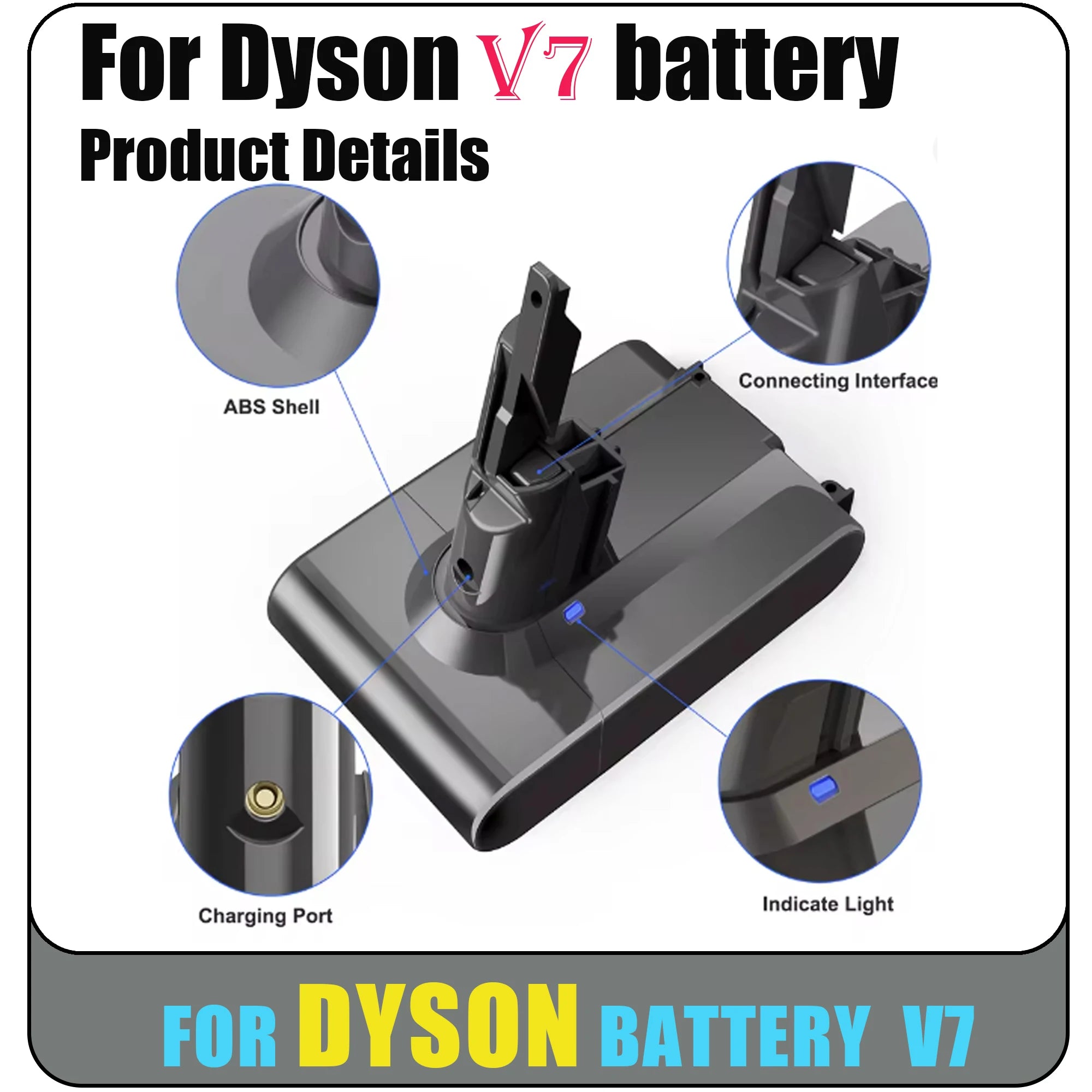 28000mAh Vacuum Cleaner Battery for Dyson V7 Battery, SV11 Series V7 FLUFFY Animal Rechargeable Battery Oasis Select