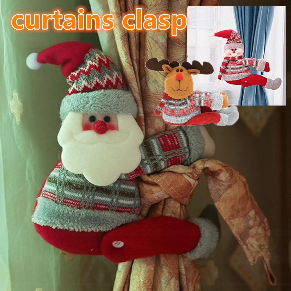 curtains clasp Curtain Buckles SnowmanSanta Claus Elk Christmas Househood Bedroom Decor Accessories Creative Curtain-tie Rings Oasis Select