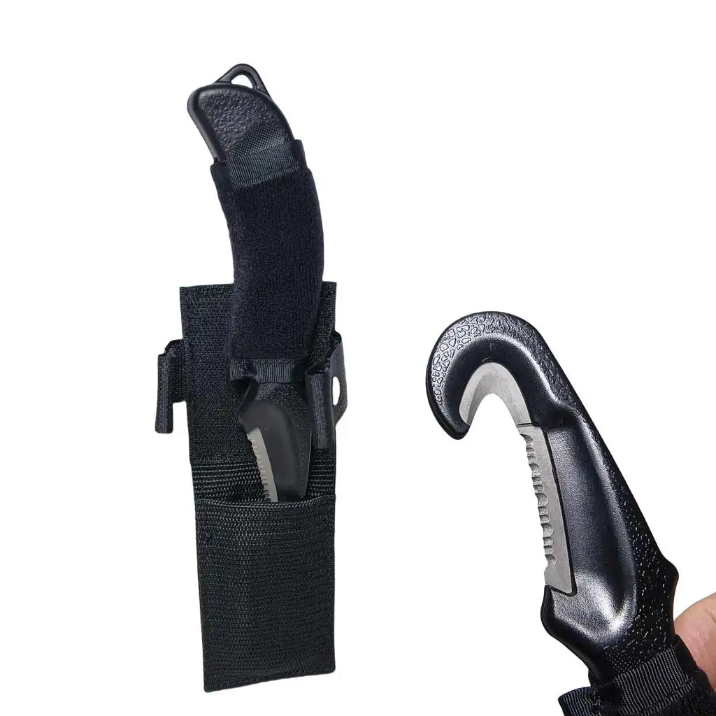 Professional Scuba Diving Snorkeling Titanium Line Cutter Underwater Dive Spearfishing Knife Cable Rope Cutter With Case Oasis Select black