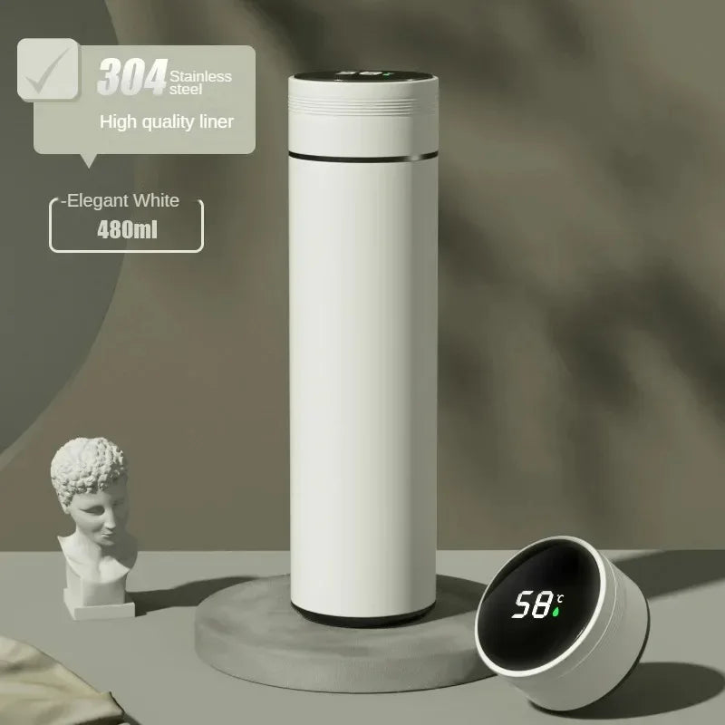 500ML Stainless Steel Thermos Cup with Separator 316 Smart Cup High Value Gift Cup Coffee Cup Father's Gift Cold Cup To Business Oasis Select White 1PC