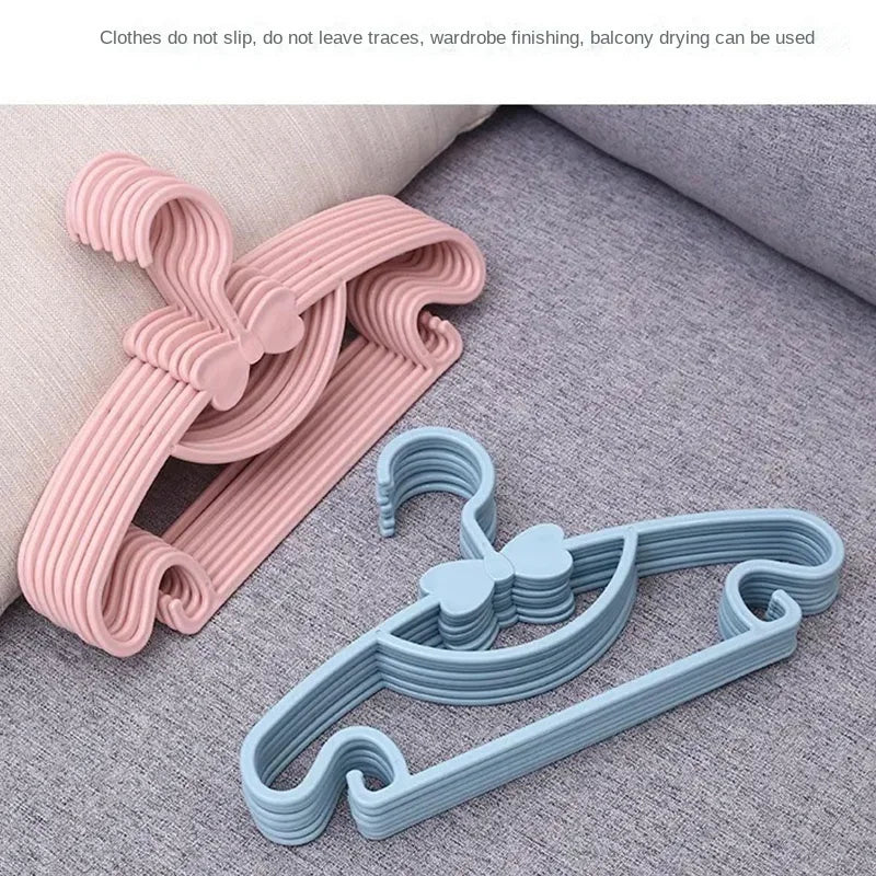10-50PCS Kids Hangers Baby Clothes Hangers for Drying Child Hanger with Bow Design for Home Use Dry Wet Two Use Oasis Select