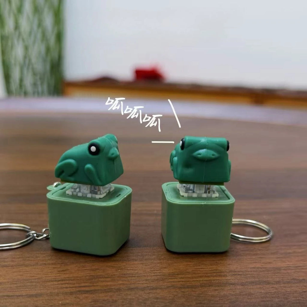 Frog Sound Button Keychain Glowing Student Fun Parody Venting Abstract Artifact Pendant Creative Decompression Toy Oasis Select