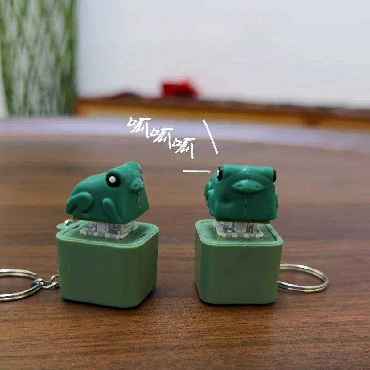 Frog Sound Button Keychain Glowing Student Fun Parody Venting Abstract Artifact Pendant Creative Decompression Toy Oasis Select