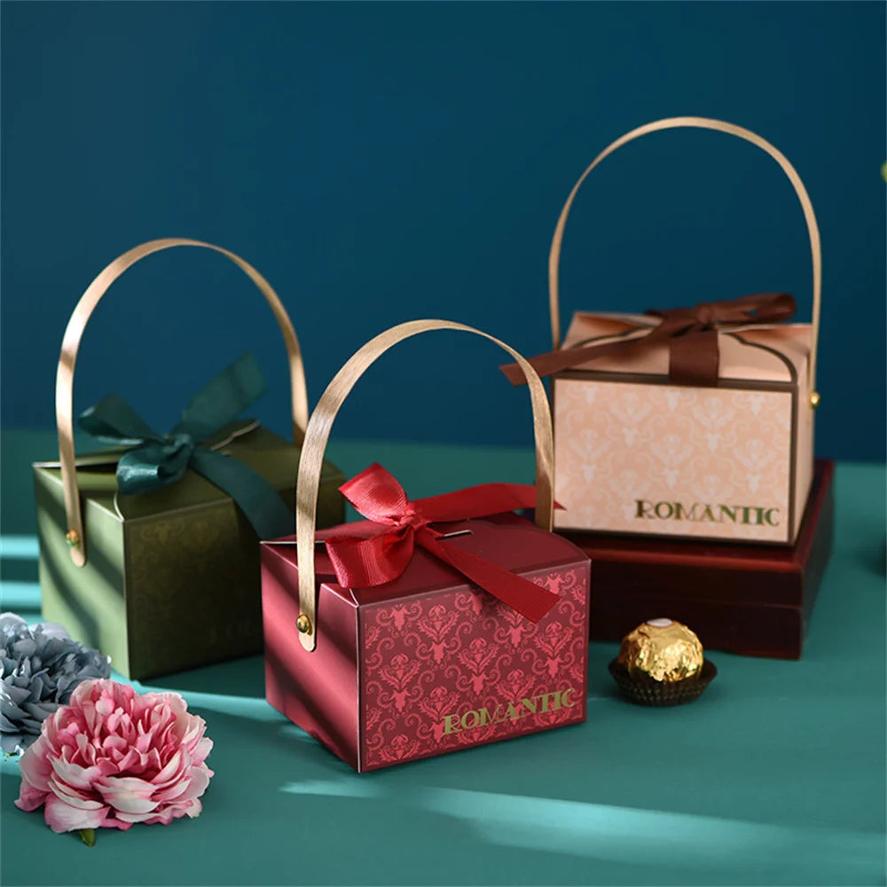 New Candy Box Champagne Gift Bags Birthday Baby Shower Favors Handheld Chocolate Gift Packing Box Decoration for Guests Oasis Select