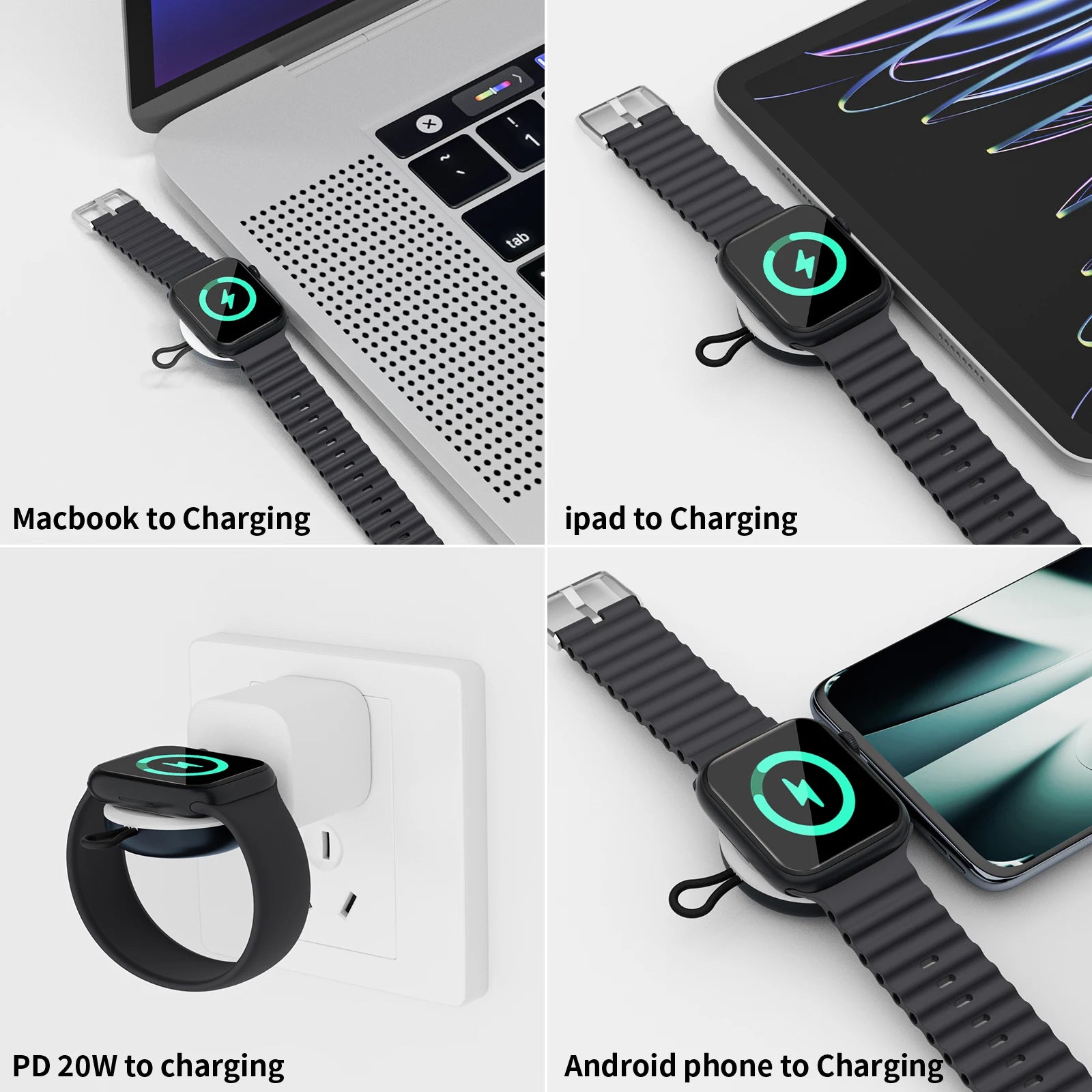 USB-C Magnetic Apple Watch Charger – Travel, Series 1–8, Ultra, SE Apple Watch Charger Oasis Select