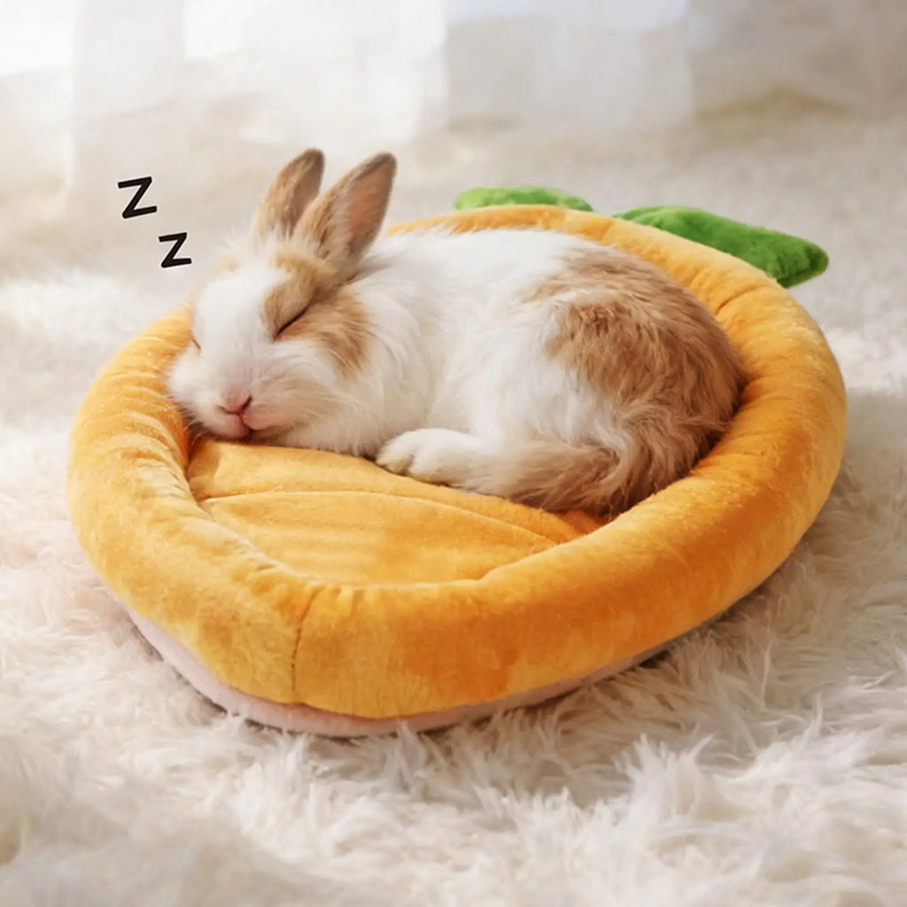 Warm Carrot Shaped Bunny Mat Soft Breathable Cute Sofa Mat for Pet Small Animal Hamster Bunny Puppy Kitty Sleeping Bed Mat Oasis Select