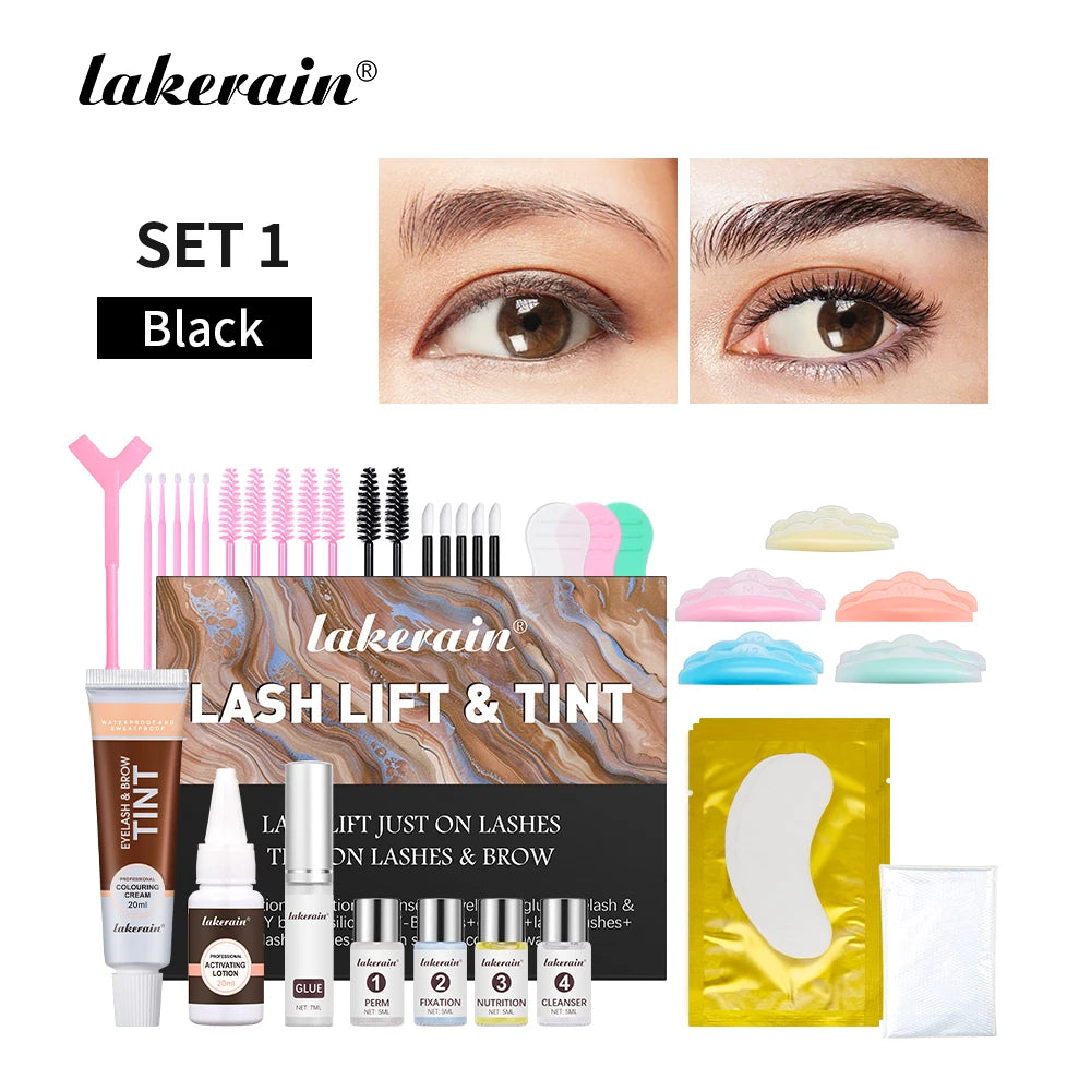 Lash Fast Lift And Tint Kit Professional Eyelash Perm Kit 2 in 1 Lashes Tint Brow Lashes Tint Brow Dye Eyes Makeup Tools Oasis Select set1