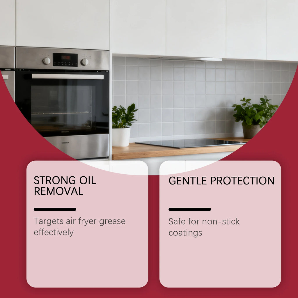 Air Fryer Cleaner 2-in-1 Clean Degrease Spray for Oven Microwave Remove Burnt Food Residue Tough Grime Kitchen Appliance Cleaner Oasis Select
