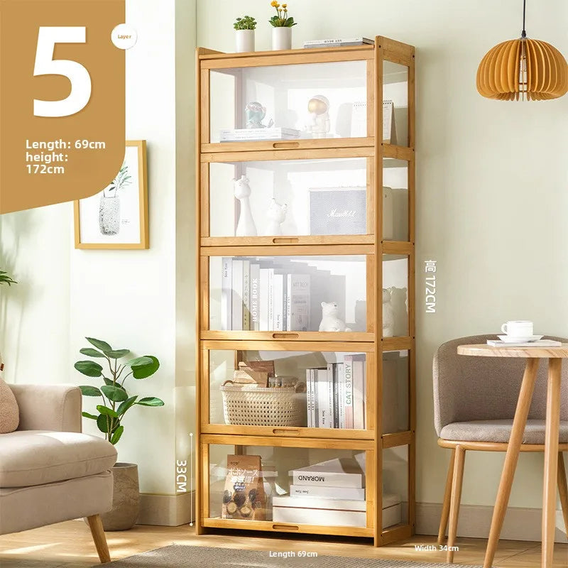 Bookshelf Shelf Floor-to-ceiling bookcase Reading shelf Children's household living room Simple solid wood multi-layer storage Oasis Select Primary 5-69
