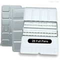 Empty Travel Watercolor Palette, Watercolor Tin Box Palette with 52/28 Plastic Grids Pans for Gouache, Studio & Outdoor Painting Oasis Select L Silver 28Pans