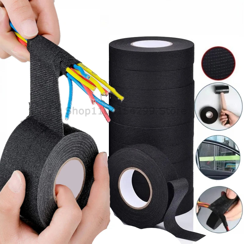 Car Cable Harness Wiring Fabric Loom Electrical Heat Tape Resistant Wiring Bundle Tape Coroplast Adhesive Automotive Cloth Tape Oasis Select
