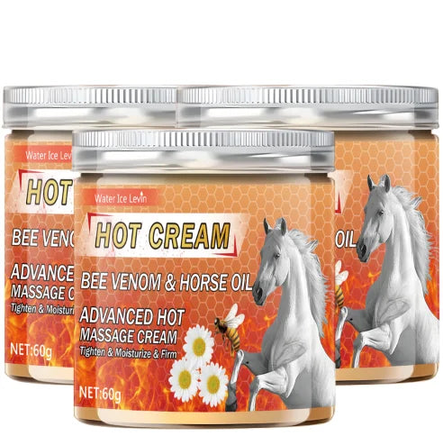 Bee Venom & Horse Oil Hot Cream – Pre-Workout Warming & Firming Warming Body Cream Oasis Select Red 60g