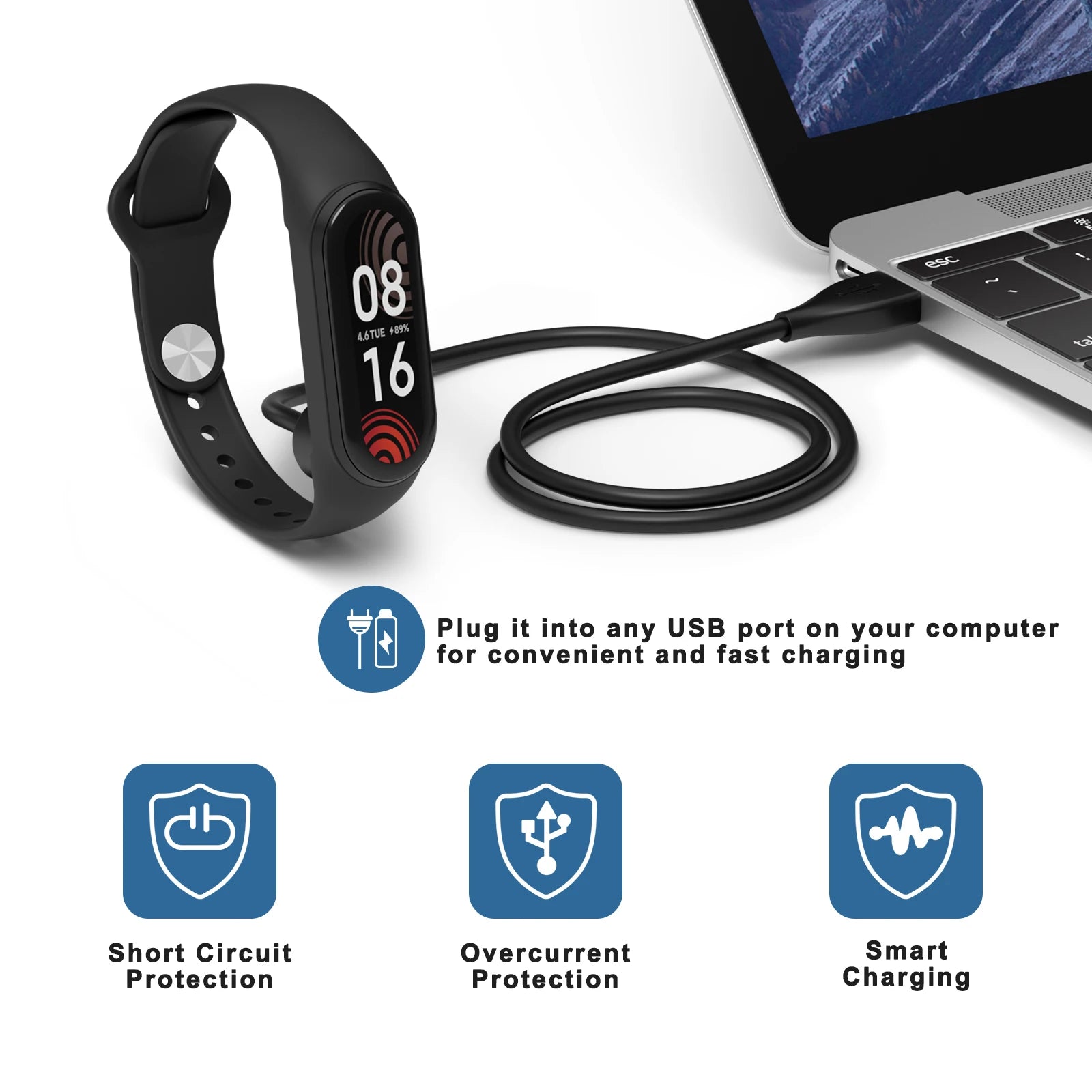 Magnetic USB Charger Cable for Xiaomi Mi Band 5, 6 & 7 Magnetic Charging Cable Oasis Select