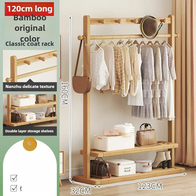 Multi-functional Hanging hanger Floor-to-ceiling bedroom coat rack Movable drying rack coat rack Oasis Select Primary color B