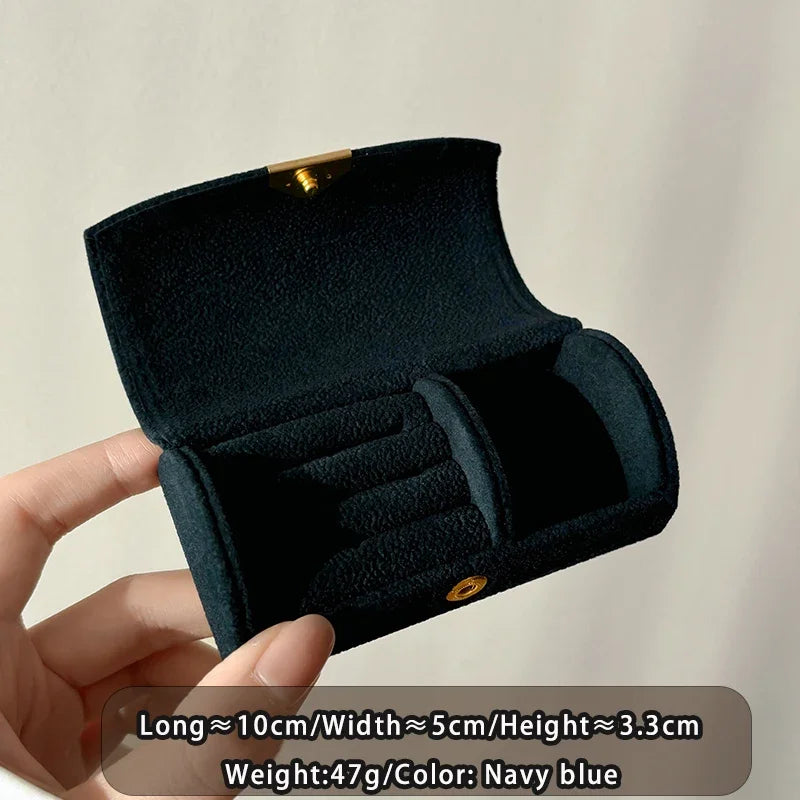 Exquisite portable jewelry storage box for Christmas, anti-oxidation luxury gift box for travel, business trips, and business Oasis Select Navy