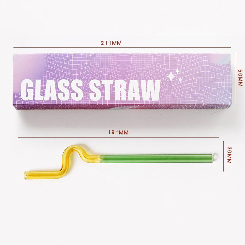 Knotted Colored Glass Straws Lightweight Smooth Edge Gift for Men Women and Kids Practical Stylish Versatile Suitable for Photos Oasis Select BJ00582