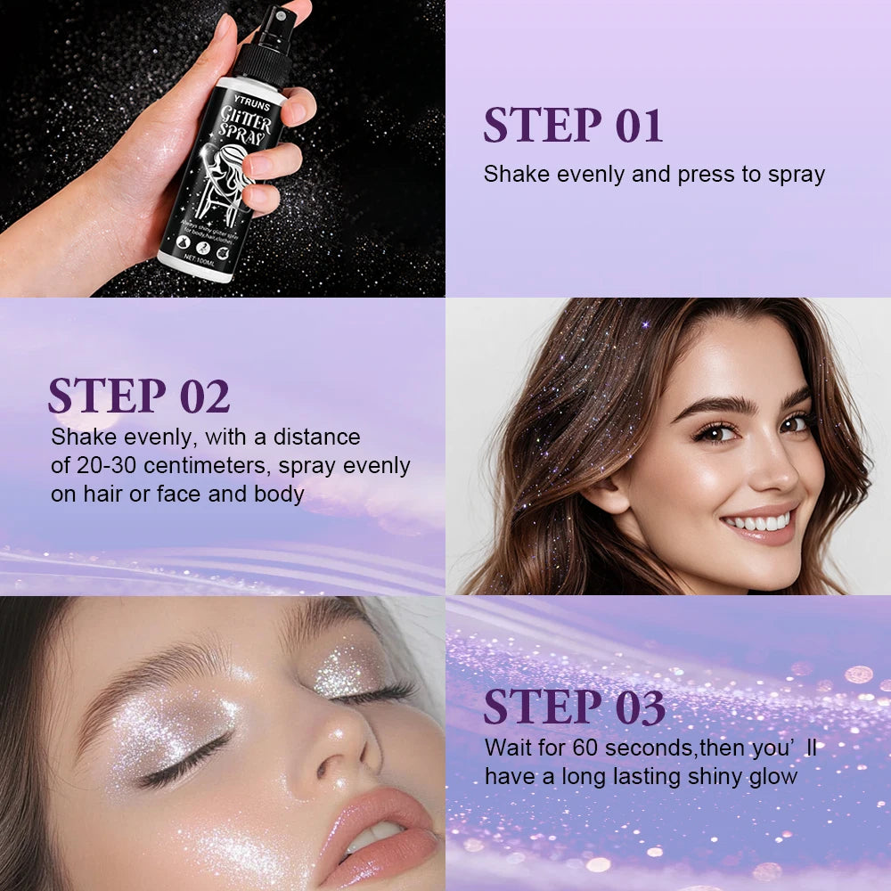 Red Glitter Spray 100ml – Shimmer Mist for Hair, Body & Clothes